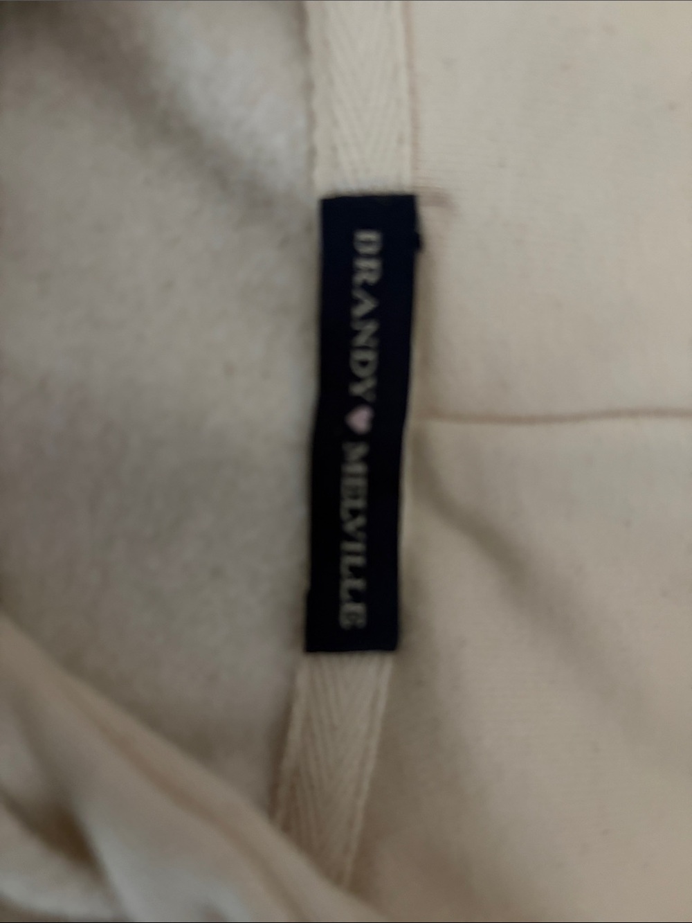Brandy Melville Cream and Black Colorblock Hoodie NWOT - Picture 3 of 5